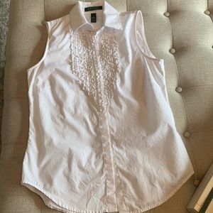 COPY - Ralph Lauren White Top with collar - Size XS